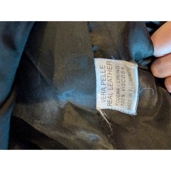 Giorgio 1966 Leather Jacket Italy Size 52 Black Bomber Vintage Real Vera Pelle - Picture 10 of 10